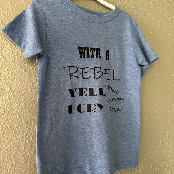 Boys Size 2T-3T Gray T-Shirt - “With a Rebel Yell” - Kids Graphic Tee - Picture 2 of 7